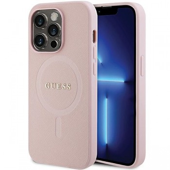 Originální pouzdro GUESS Saffiano MagSafe GUHMP14LPSAHMCP pro Iphone 14 Pro pink