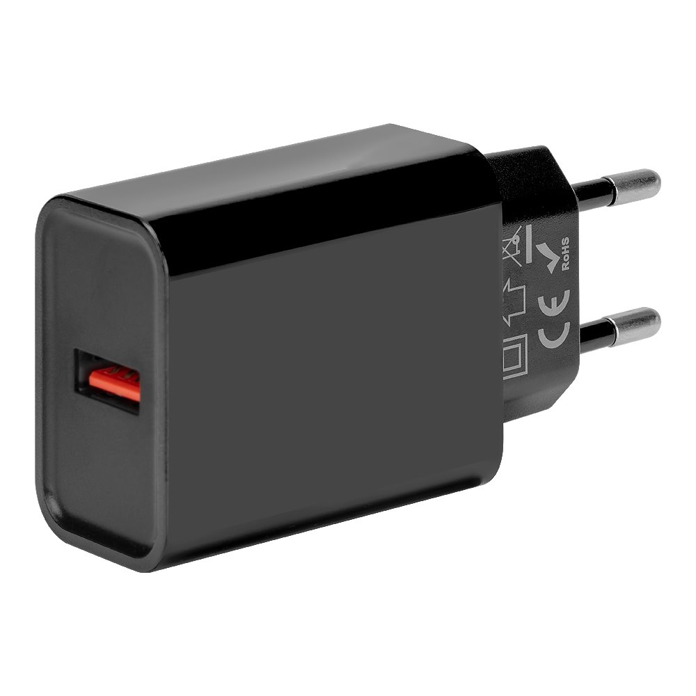 Levně Obal:Me Cestovní adaptér USB-A 18W Black