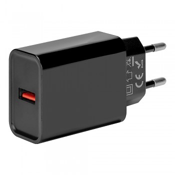Obal:Me Cestovní adaptér USB-A 18W Black