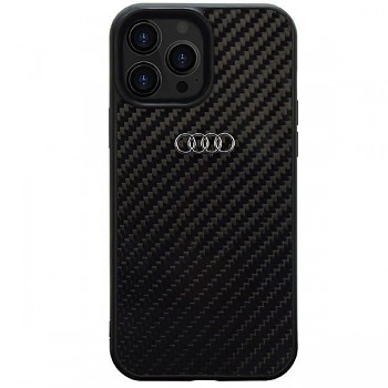 Audi Carbon Fiber Zadní Kryt pro iPhone 14 Pro Black 