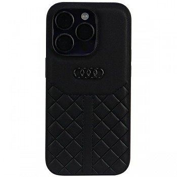 Audi Genuine Leather Zadní Kryt pro iPhone 14 Pro Black