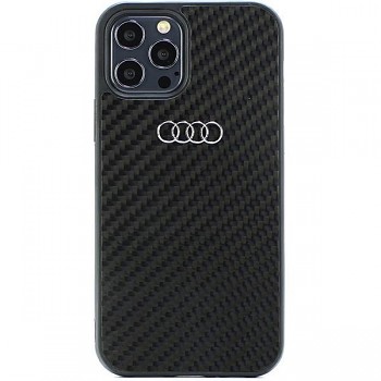 Audi Carbon Fiber Zadní Kryt pro iPhone 12/12 Pro Black 
