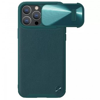 Nillkin CamShield S Kožené magnetické pouzdro pro Iphone 14 Pro zelené