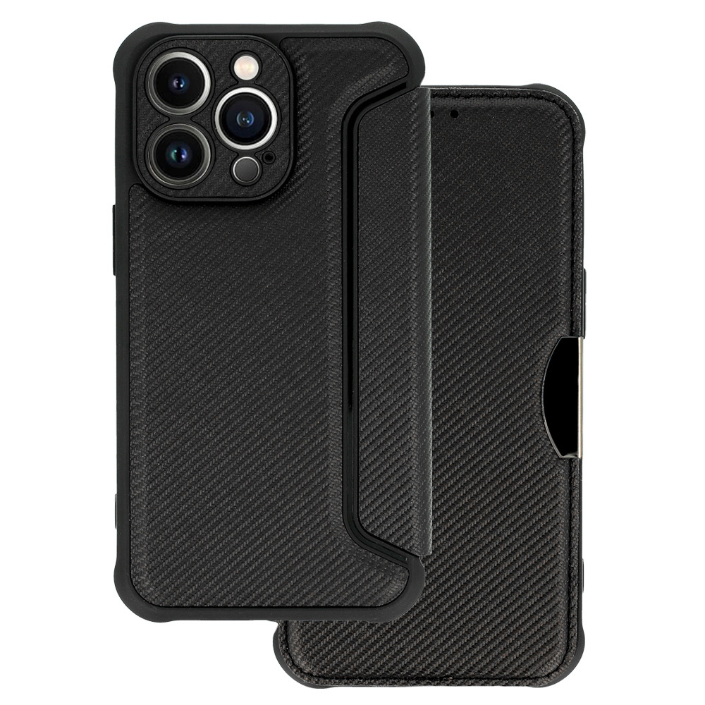 Levně Pouzdro Razor Carbon Book pro Xiaomi Redmi Note 12 Pro Plus černé