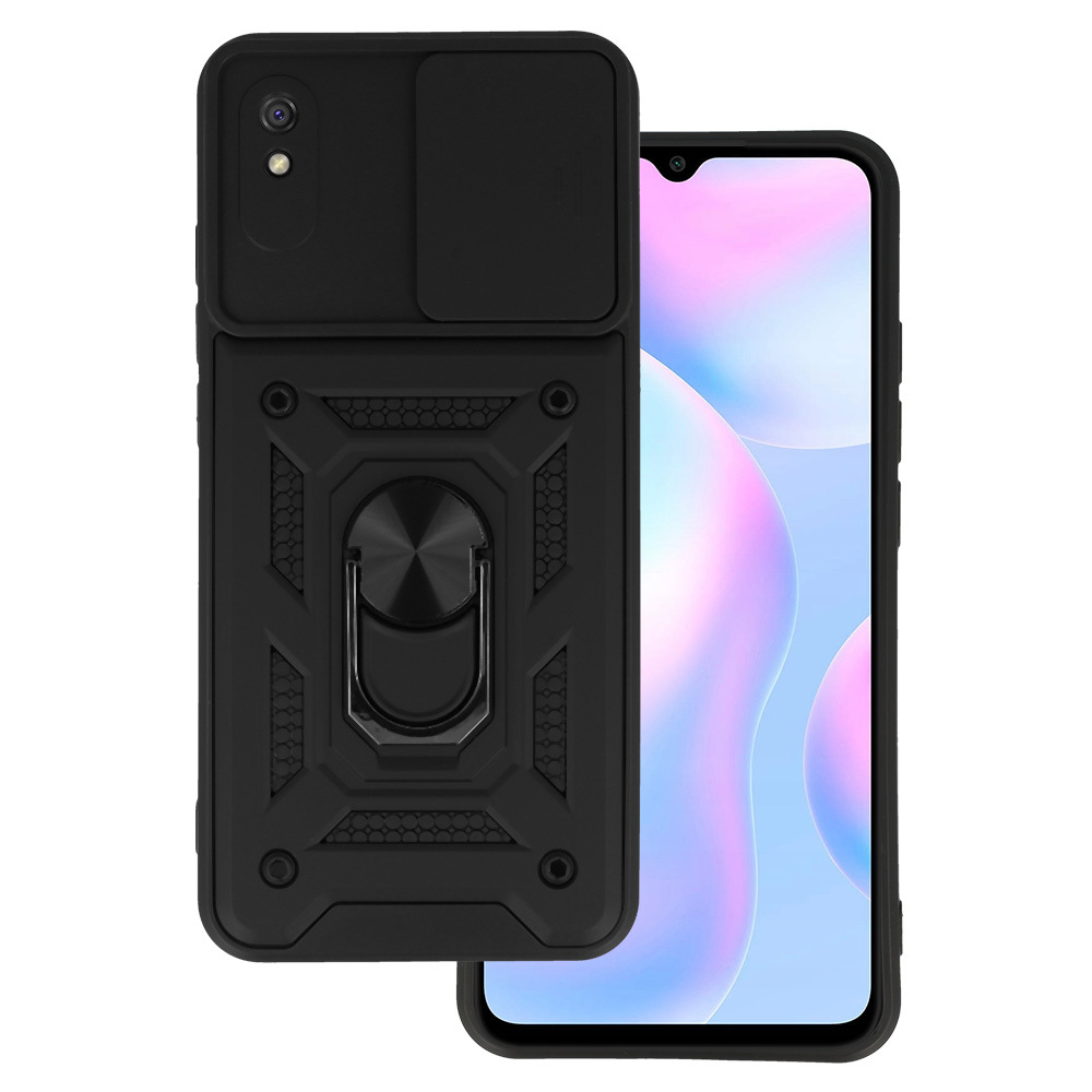 Levně Slide Camera Armor Case pro Xiaomi Redmi 9A Black