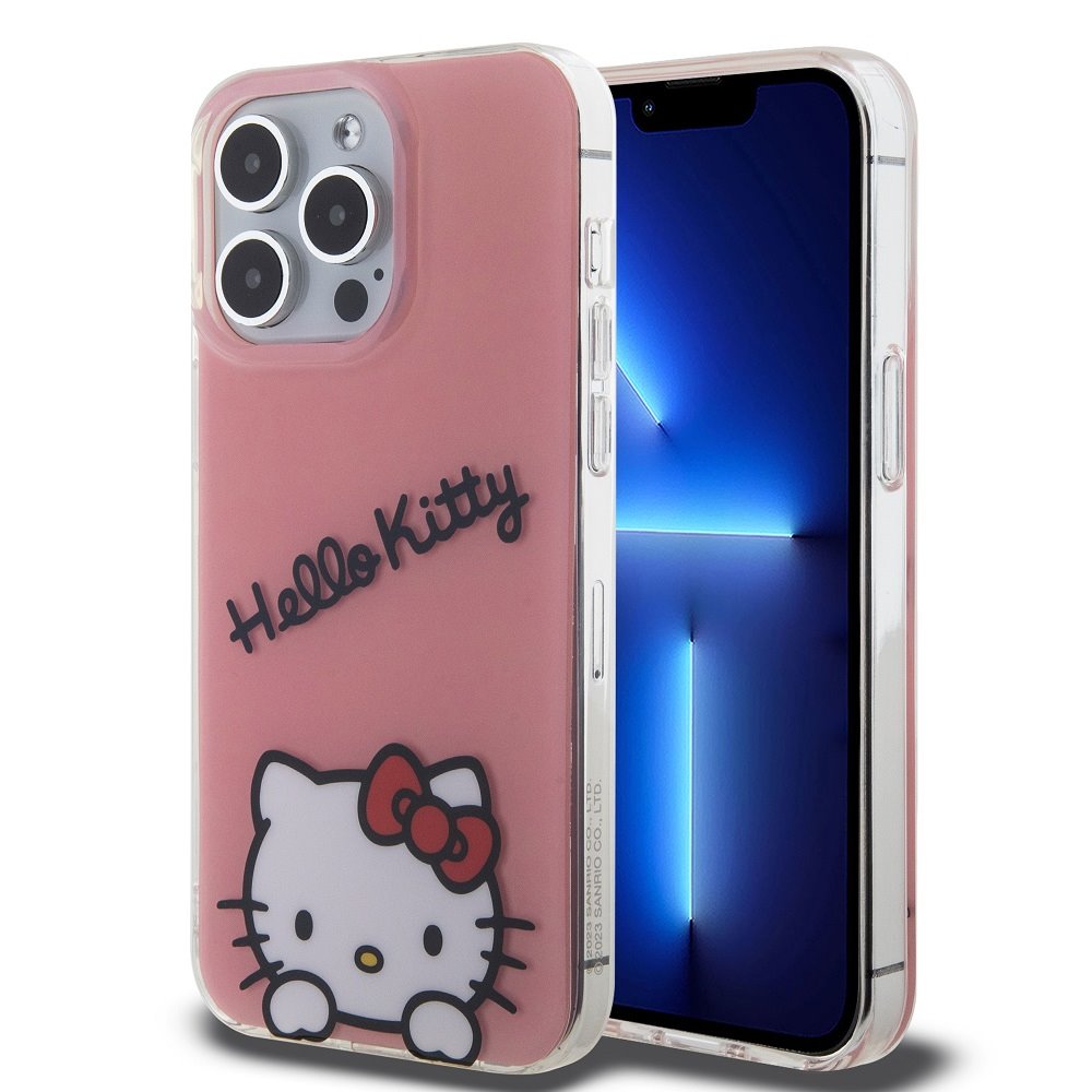 Levně Hello Kitty IML Daydreaming Logo Zadní Kryt pro iPhone 13 Pro Pink