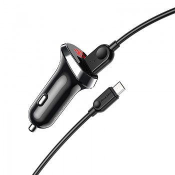 Nabíječka do auta Borofone BZ15 vč. microUSB datového kabelu Dual 2.4A černá