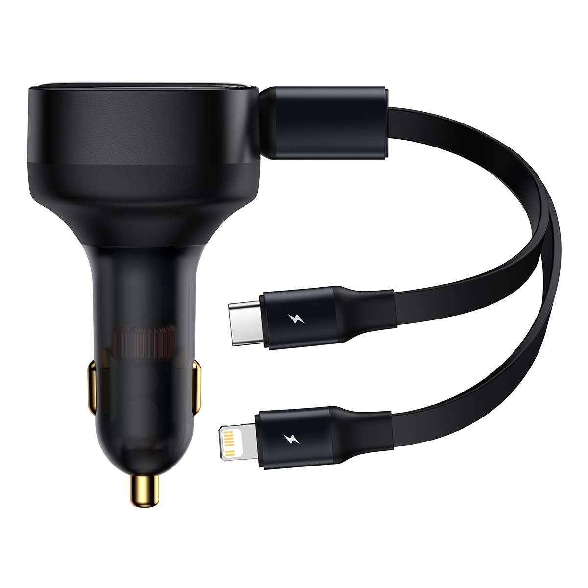 Levně Rychlonabíječka Baseus Enjoyment (CGTX000001) 2v1 vysouvací USB-C + Lightning 30W černá