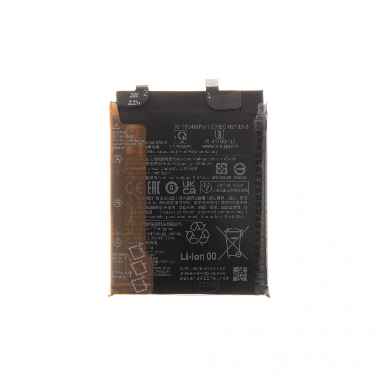 Levně BM59 Xiaomi Original Baterie 5000mAh (Service Pack)