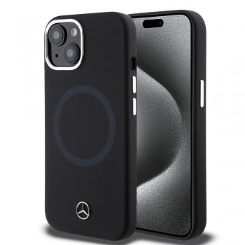 Mercedes Liquid Silicon Bicolor Magsafe Zadní Kryt pro iPhone 15 Black 