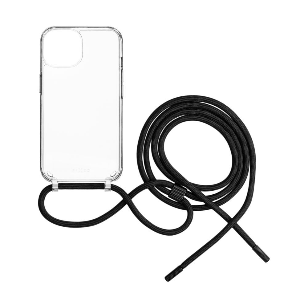 Levně Pouzdro FIXED Pure Neck s černou šňůrkou na krk pro Samsung Galaxy A35 5G