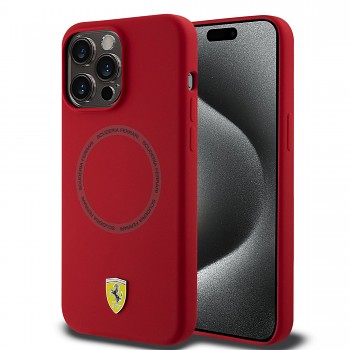 Ferrari Silicone Scuderia MagSafe Zadní Kryt pro iPhone 15 Pro Max Red 