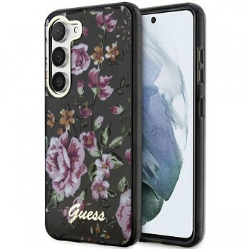 Originální pouzdro GUESS - hardcase Flower Collection GUHCS23MHCFWSK pro Samsung Galaxy S23 Plus černé