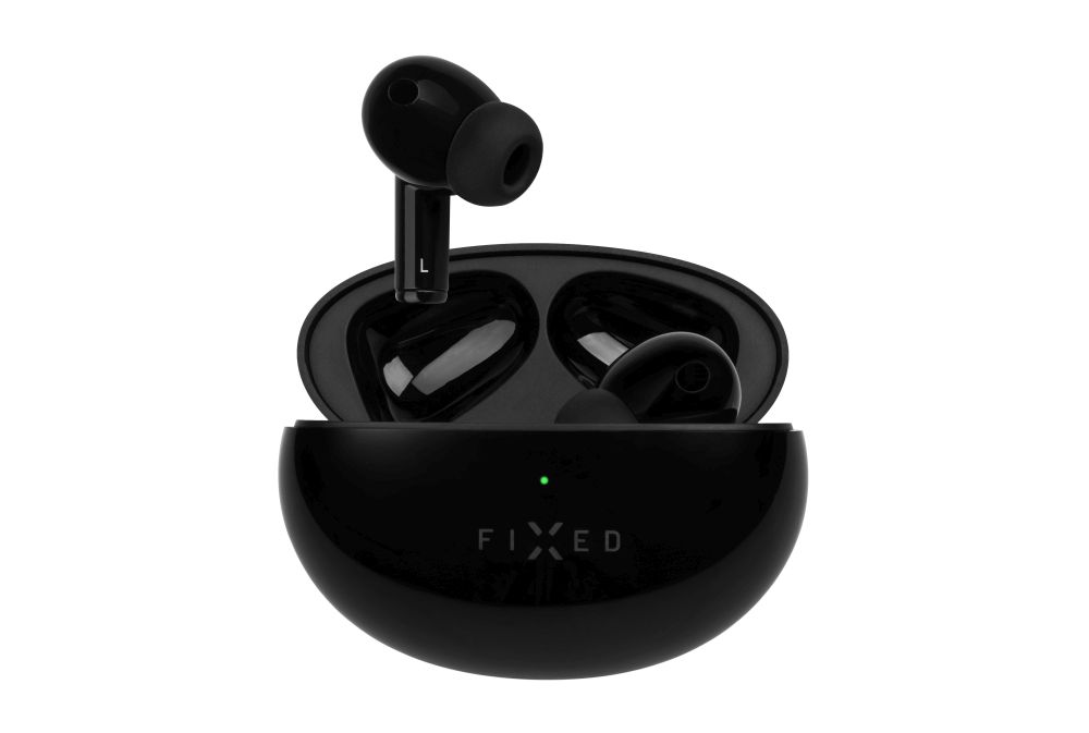 Levně Bezdrátová TWS sluchátka FIXED Pods Pro s ANC a bezdrátovým nabíjením, černá