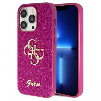 Originální pouzdro GUESS Glitter Script Big 4G hardcase GUHCP15LHG4SGU pro Iphone 15 Pro purple