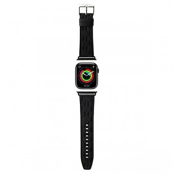 Originální řemínek KARL LAGERLELD Saffiano Monogram KLAWLSAKLHPK pro Apple Watch 42-44-45-49mm černý
