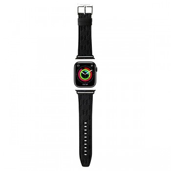 Originální řemínek KARL LAGERLELD Saffiano Monogram KLAWMSAKLHPK pro Apple Watch 38-40-41mm černý