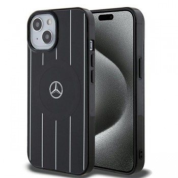 Originální pouzdro MERCEDES hardcase Double Layer Crossed Lines MagSafe MEHMP15S23HRSK pro Iphone 15 Black