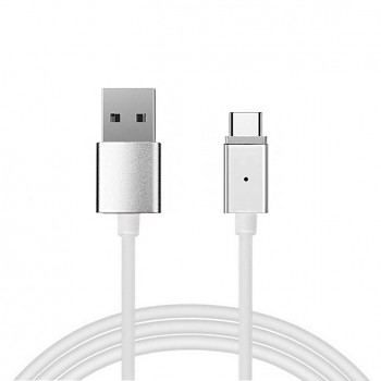 Kabel magnetický typ 1 - USB na typ C - s odnímatelnou zástrčkou 1 metr stříbrný (blistr)