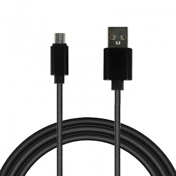 Kabel TYP 1 - USB na Micro USB - kovové zástrčky QC 3.0 1 metr černý