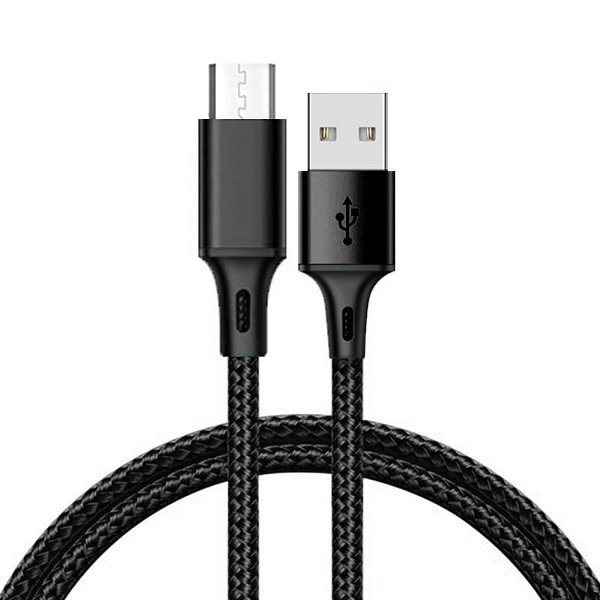Levně Kabel TYP 2 - USB na Micro USB - kovové zástrčky QC 3.0 1 metr černý