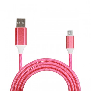 Kabel Flow - USB na Micro USB - 1 metr ČERVENÝ (rychlé nabíjení)