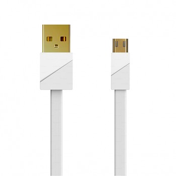 REMAX kabel pozlacený RC-048m - USB na Micro USB - rychlé nabíjení 3A 1 metr bílý