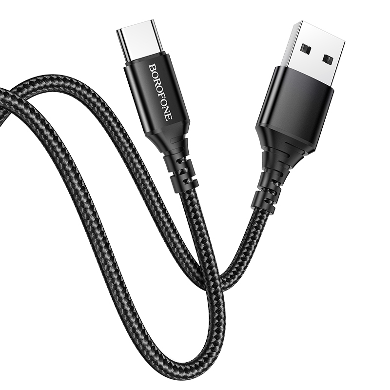 Levně Kabel Borofone BX54 Ultra Bright - USB na typ C - 2,4A 1 metr černý