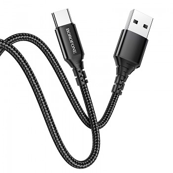 Kabel Borofone BX54 Ultra Bright - USB na typ C - 2,4A 1 metr černý