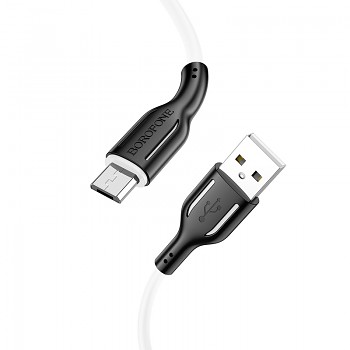 Kabel Borofone BX63 Charming - USB na MicroUSB - 2,4A 1 metr černobílý