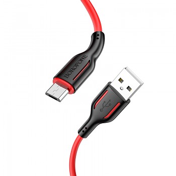 Kabel Borofone BX63 Charming - USB na MicroUSB - 2,4A 1 metr černo-červený