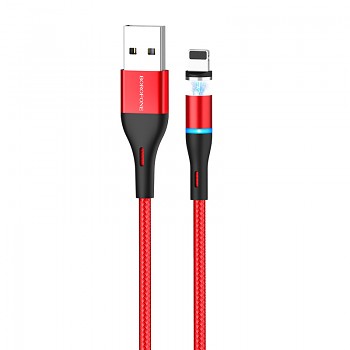 Borofone kabel BU16 Skill magnetic - USB na Lightning - 2,4A 1,2 metru červený