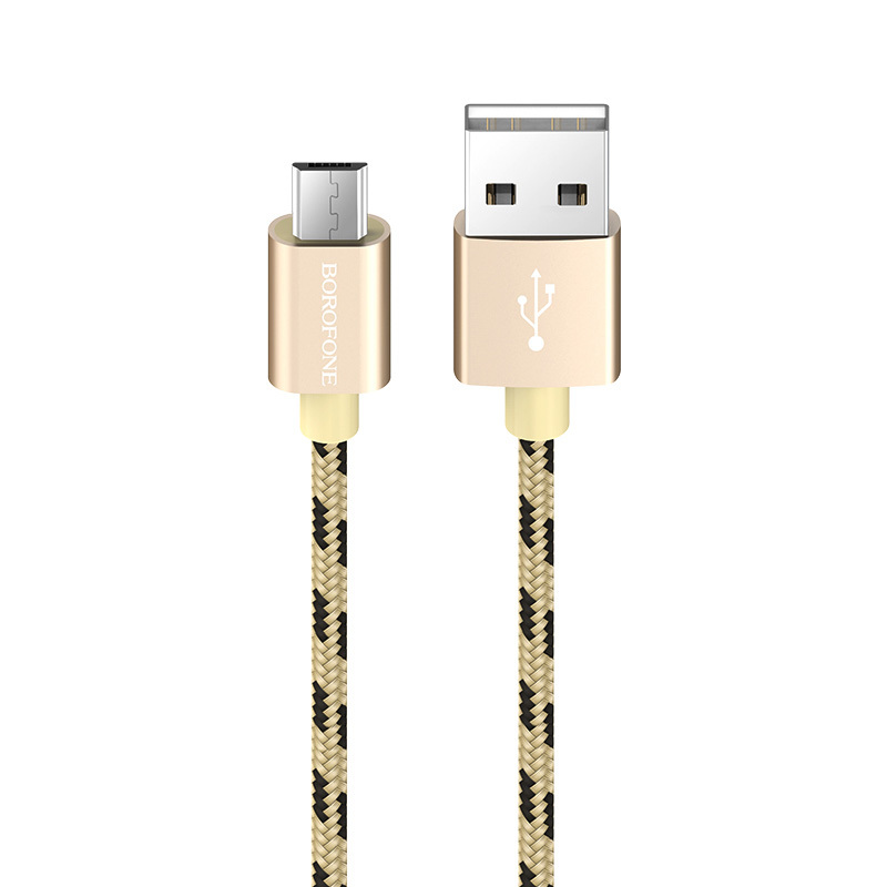 Levně Proudový kabel Borofone BX24 - USB na Micro USB - 2,4A 1 metr zlatý