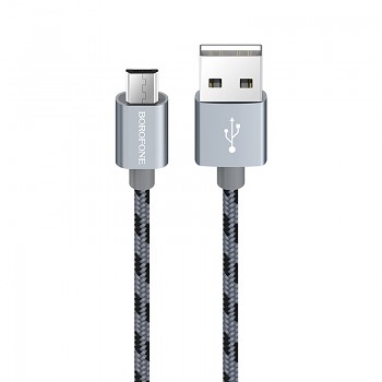 Borofone kabel BX24 - USB na Micro USB - 2,4A 1 metr šedý
