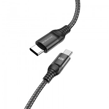 Borofone kabel BX56 Delightful - typ C na typ C - 60W 3A 1,5 metru černý
