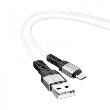 Borofone kabel BX64 Special Silicone - USB na Micro USB - 3A 1 metr bílý