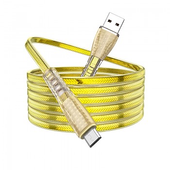 Kabel Borofone BU31 Clear Shadow Jelly - USB na Micro USB - 2,4A 1 metr zlatý