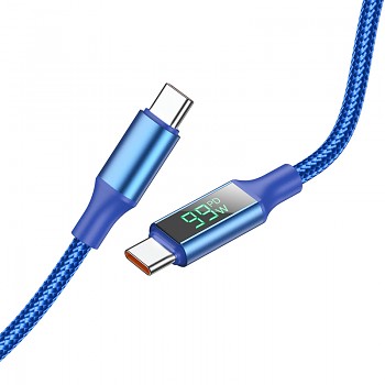 Borofone kabel BU32 Exclusive - typ C na typ C - PD 100W 3A 1,2 metru modrý