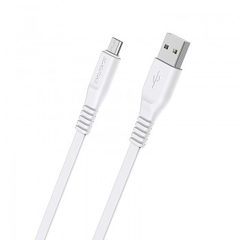 Borofone kabel BX23 Wide Power - USB na MicroUSB - 2,4A 1 metr bílý