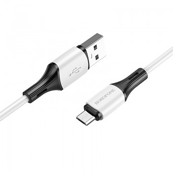 Kabel Borofone BX79 - USB na Micro USB - 2,4A 1 metr bílý