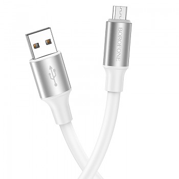 Kabel Borofone BX82 Bountiful - USB na Micro USB - 2,4A 1 metr bílý