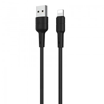 Borofone kabel BX30 Silikonový - USB na Lightning - 2,4A 1 metr černý