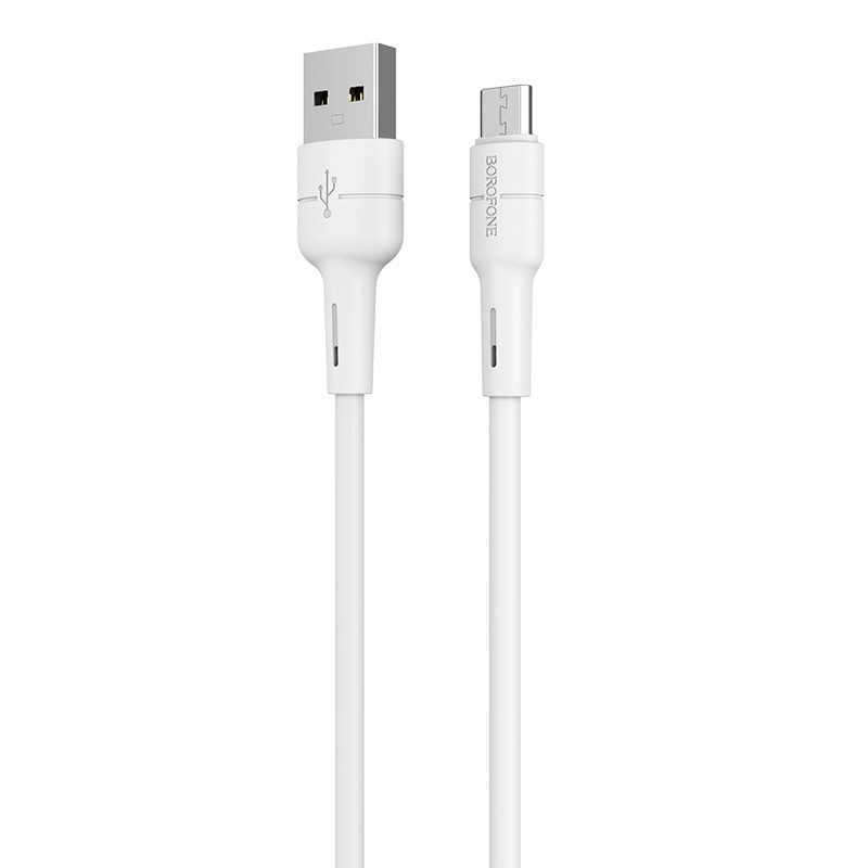 Levně Borofone kabel BX30 silikonový - USB na Micro USB - 2,4A 1 metr bílý