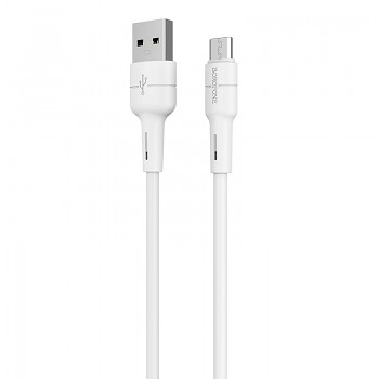 Borofone kabel BX30 silikonový - USB na Micro USB - 2,4A 1 metr bílý
