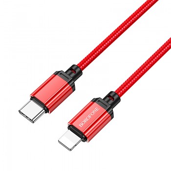 Kabel Borofone BX87 Sharp - Type C to Lightning - PD 20W 1 metr červený