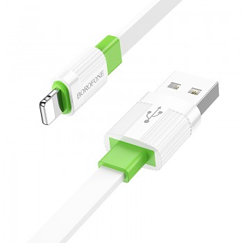 Borofone kabel BX89 Union - USB na Lightning - 2,4A 1 metr bílo-zelený