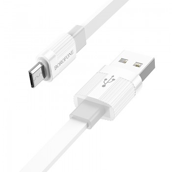 Borofone kabel BX89 Union - USB na Micro USB - 2,4A 1 metr bílo-šedý