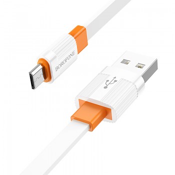 Borofone kabel BX89 Union - USB na Micro USB - 2,4A 1 metr bílo-oranžový