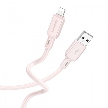 Kabel Borofone BX94 Crystal color - USB na Lightning - 2,4A 1 metr světle růžový