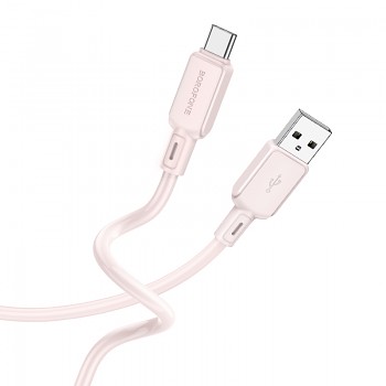 Borofone kabel BX94 Crystal color - USB na Typ C - 3A 1 metr světle růžový